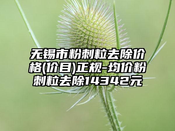 无锡市粉刺粒去除价格(价目)正规-均价粉刺粒去除14342元