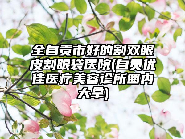 全自贡市好的割双眼皮割眼袋医院(自贡优佳医疗美容诊所圈内大拿)