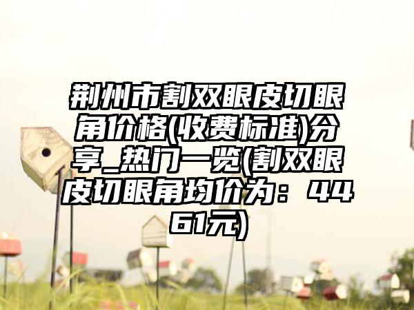 荆州市割双眼皮切眼角价格(收费标准)分享_热门一览(割双眼皮切眼角均价为:4461元)