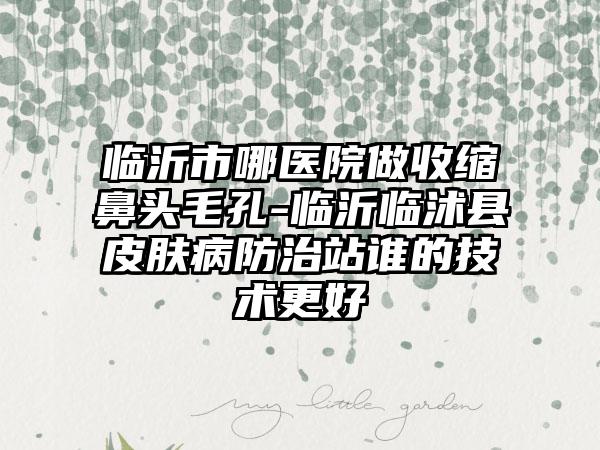 临沂市哪医院做收缩鼻头毛孔-临沂临沭县皮肤病防治站谁的技术更好