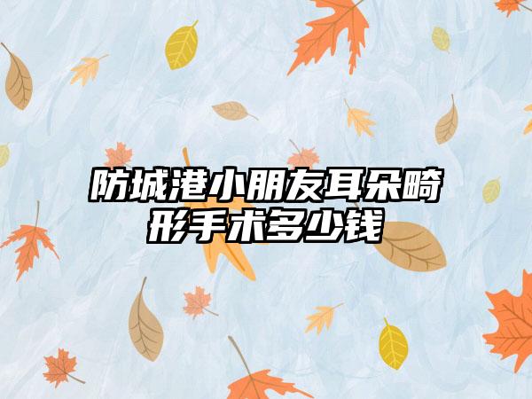 防城港小朋友耳朵畸形手术多少钱