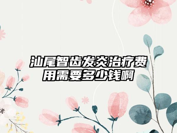 汕尾智齿发炎治疗费用需要多少钱啊