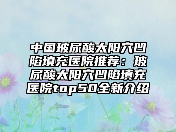 中国玻尿酸太阳穴凹陷填充医院推荐：玻尿酸太阳穴凹陷填充医院top50全新介绍