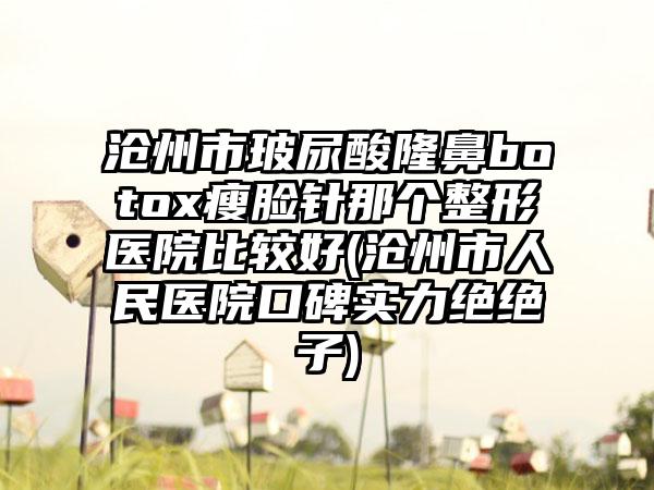 沧州市玻尿酸隆鼻botox瘦脸针那个整形医院比较好(沧州市人民医院口碑实力绝绝子)