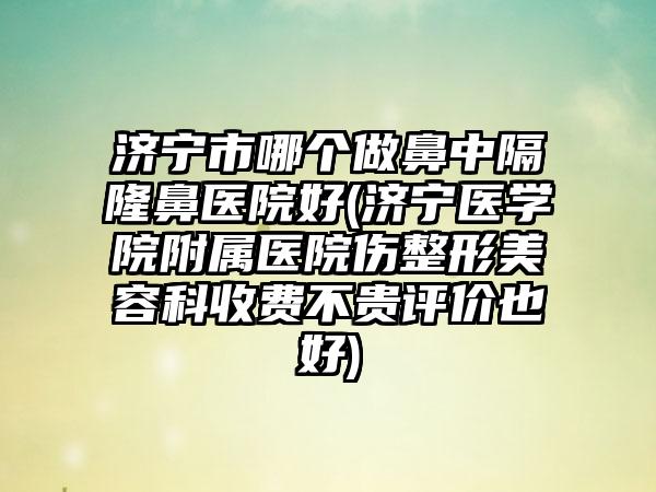 济宁市哪个做鼻中隔隆鼻医院好(济宁医学院附属医院伤整形美容科收费不贵评价也好)