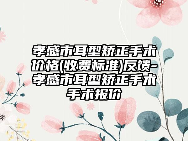 孝感市耳型矫正手术价格(收费标准)反馈-孝感市耳型矫正手术手术报价