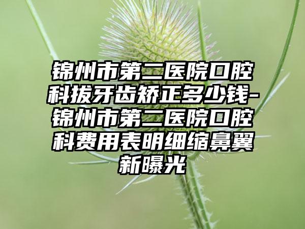 锦州市第二医院口腔科拔牙齿矫正多少钱-锦州市第二医院口腔科费用表明细缩鼻翼新曝光