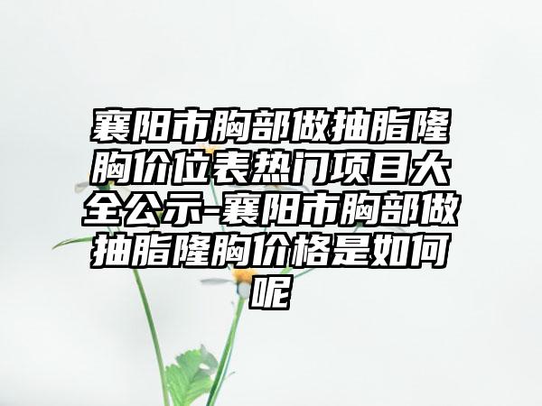 襄阳市胸部做抽脂隆胸价位表热门项目大全公示-襄阳市胸部做抽脂隆胸价格是如何呢