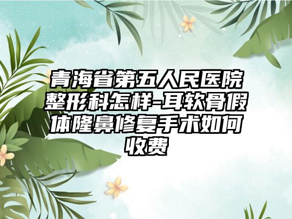 青海省第五人民医院整形科怎样-耳软骨假体隆鼻修复手术如何收费