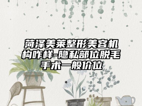菏泽美莱整形美容机构咋样-隐私部位脱毛手术一般价位