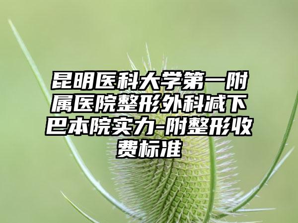 昆明医科大学第一附属医院整形外科减下巴本院实力-附整形收费标准